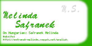 melinda safranek business card